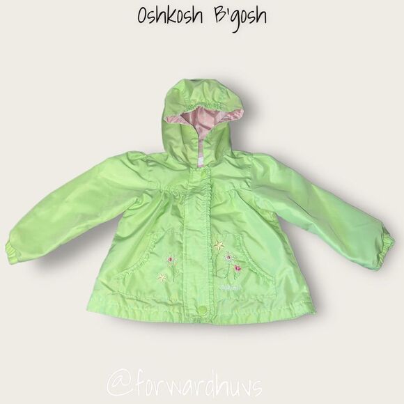 Oshkosh B’gosh Green Floral Spring Jacket Size 2T - Picture 1 of 8